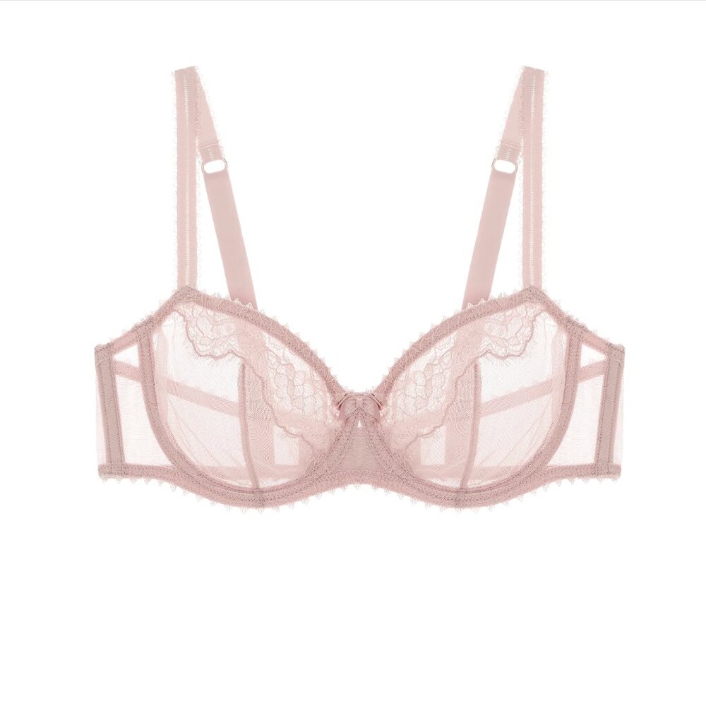 NWT Journelle Sheer Lace Underwire Bra - Blush Pink, 34 B. Very Feminine.